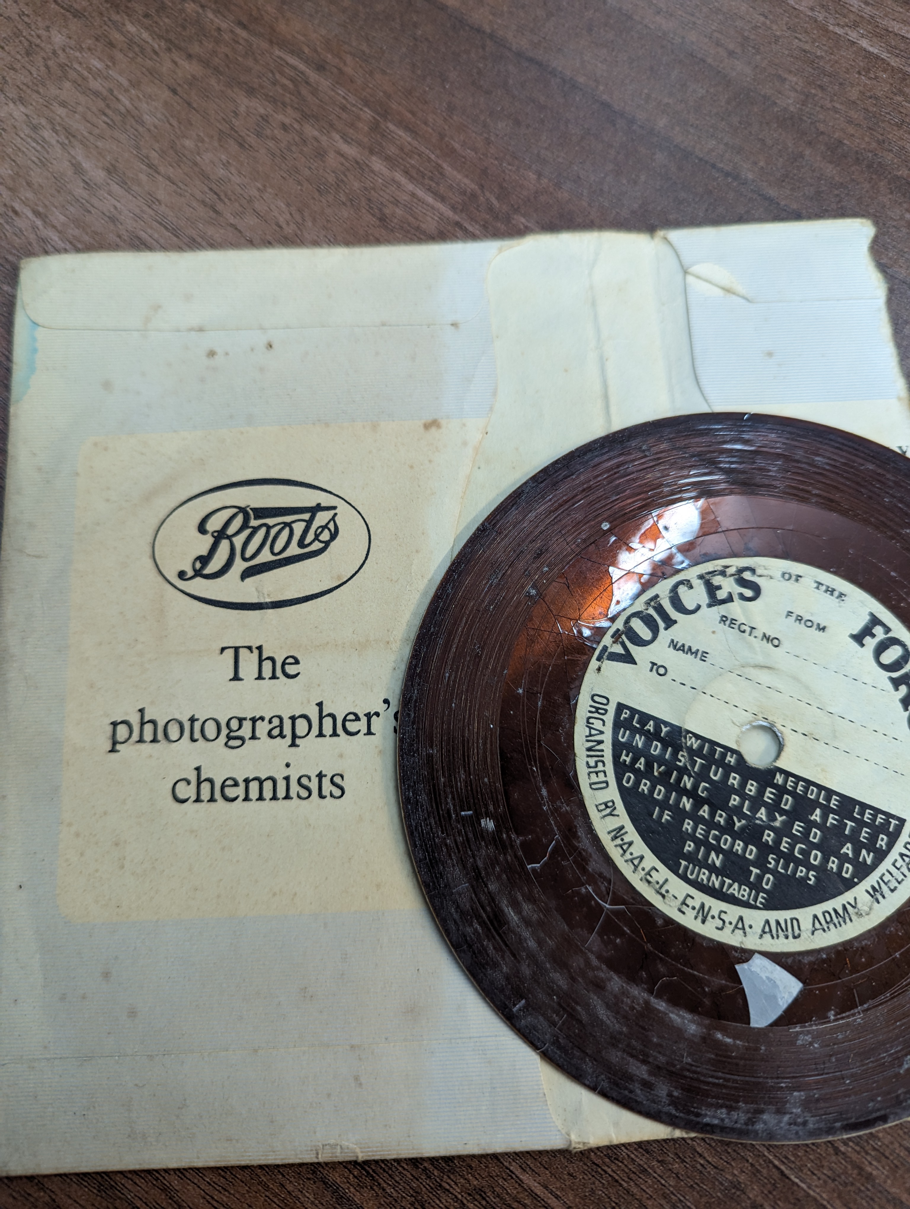 Media preservation equipment — replace with a photograph showing shellac record grooves